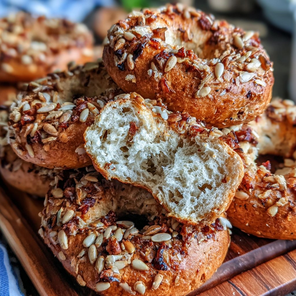 Protein Bagels With Sunflower Seeds