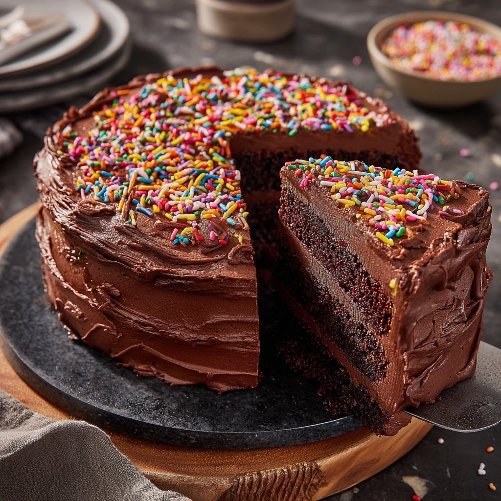 Chocolate Buttercream Birthday Cake