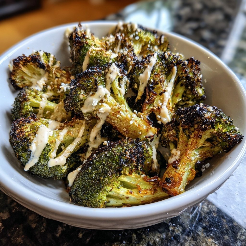 Roasted Broccoli with Tahini Drizzle