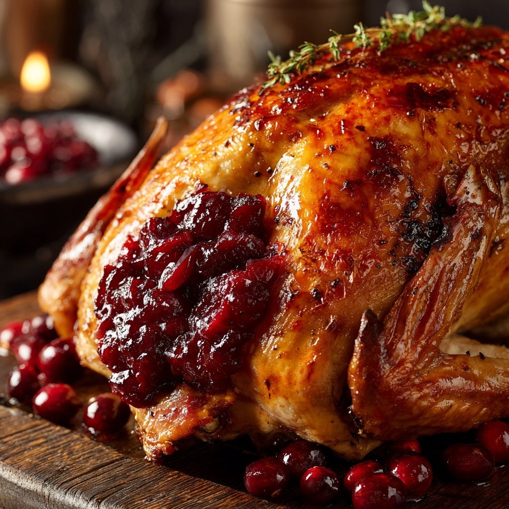 Roasted Turkey with Cranberry Glaze