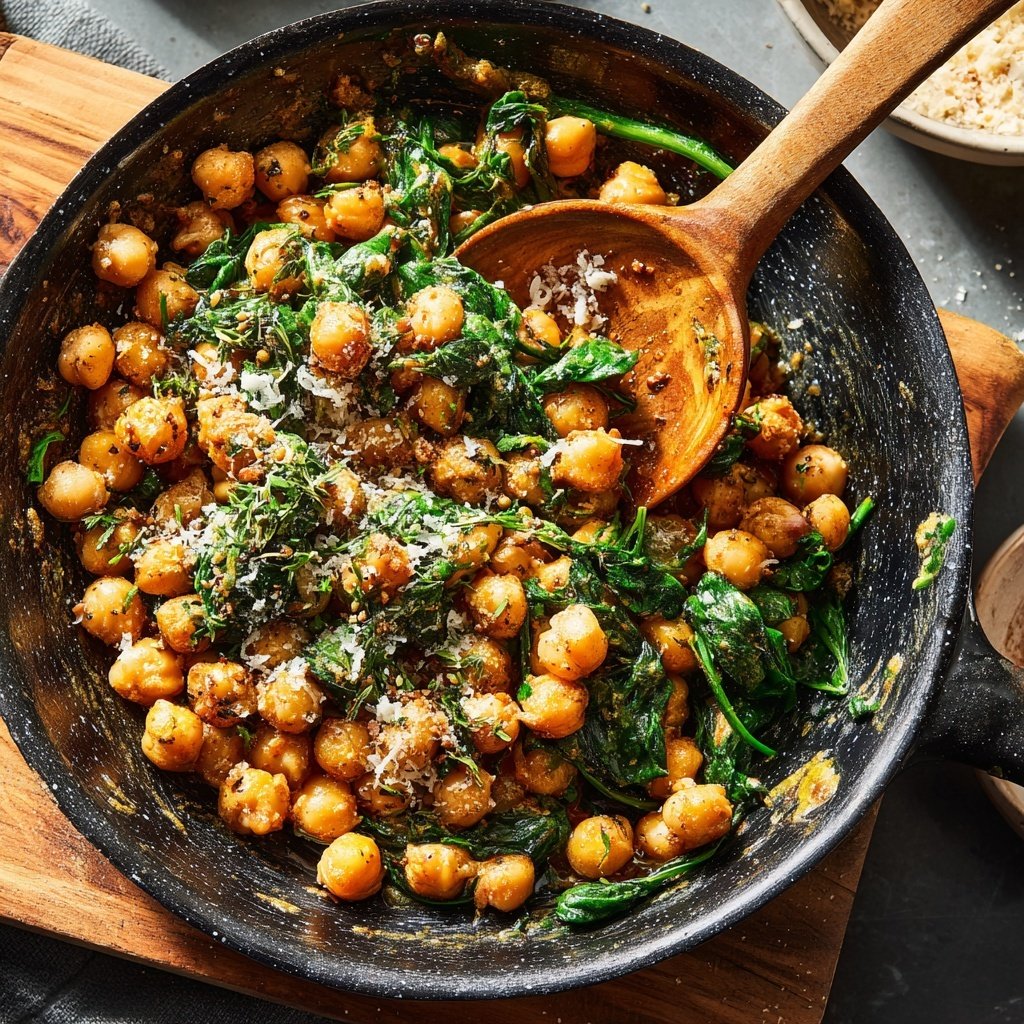Lemon Herb Chickpea Skillet with Spinach