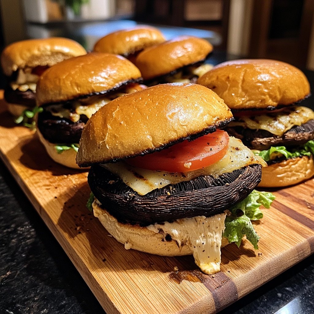 Sliders with Grilled Portobello Mushrooms