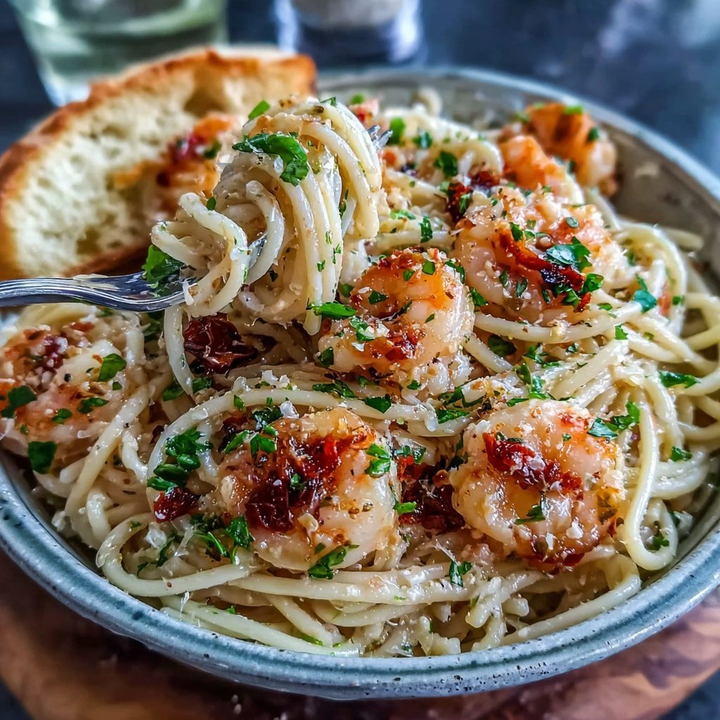 Shrimp Pasta With Garlic Butter Sauce
