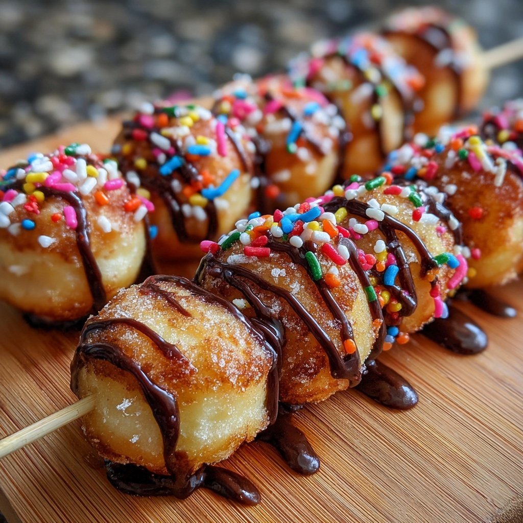 Super Bowl Desserts Mini Donut Skewers
