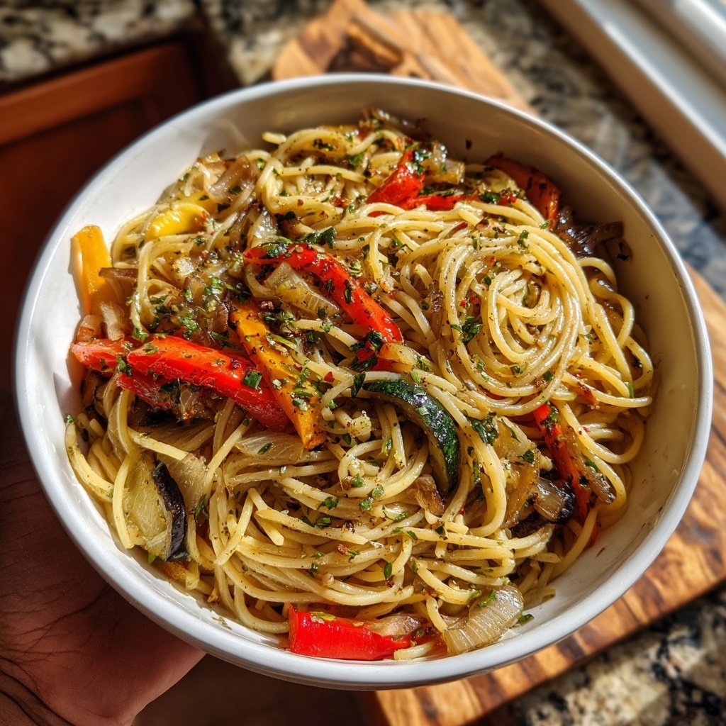 Romantic Lemon Herb Roasted Veggie Pasta