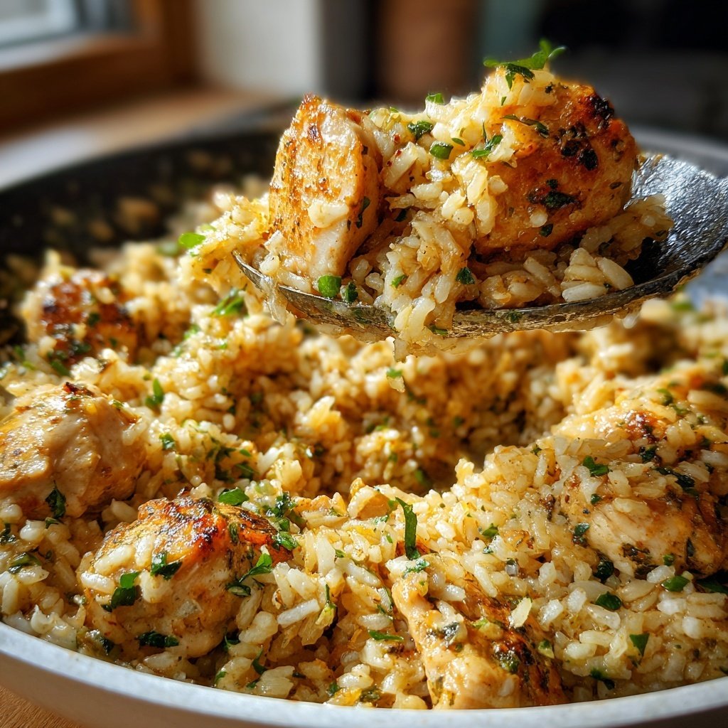 One Pot Chicken And Rice With Garlic