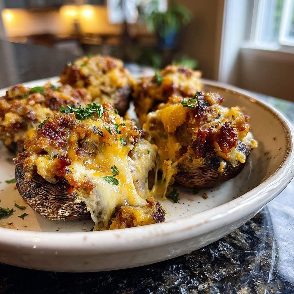 Super Bowl Stuffed Mushrooms