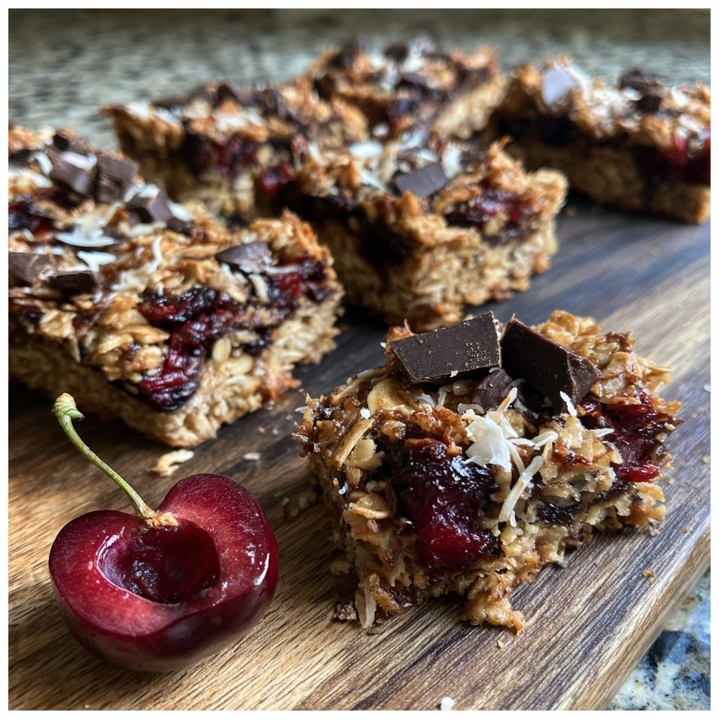 Chocolate Cherry Coconut Oat Bars