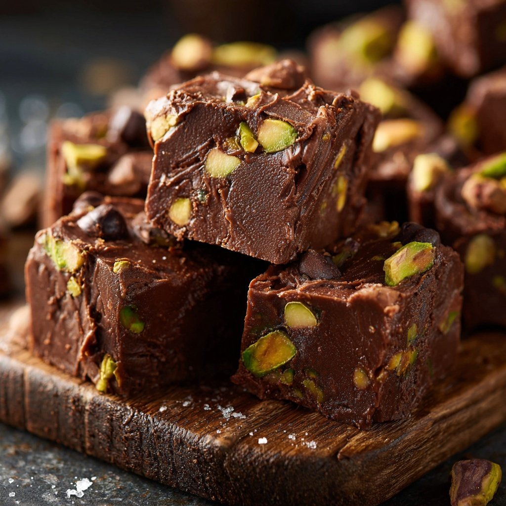 Chocolate Pistachio Snack Fudge