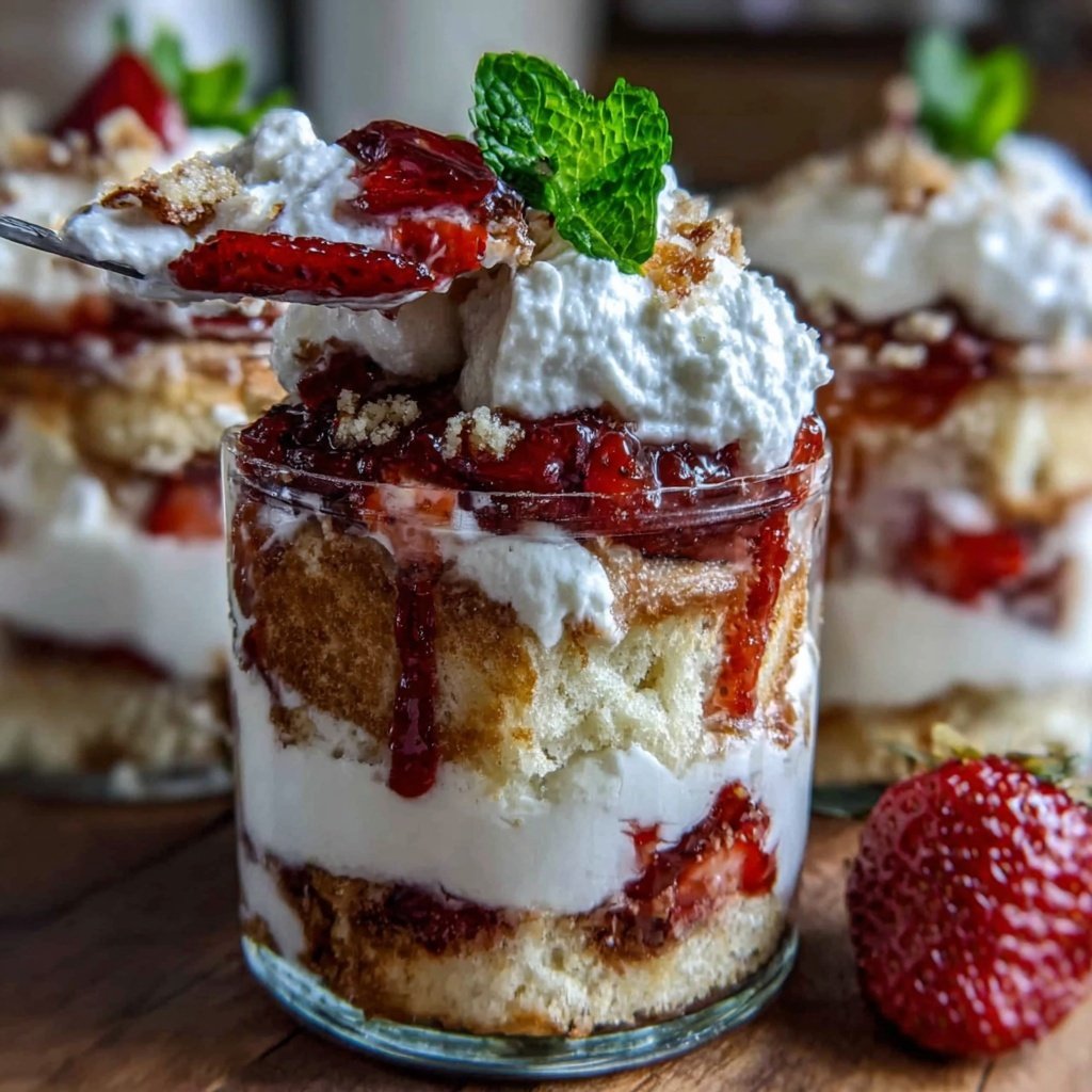 Strawberry Angel Food Cake Parfaits